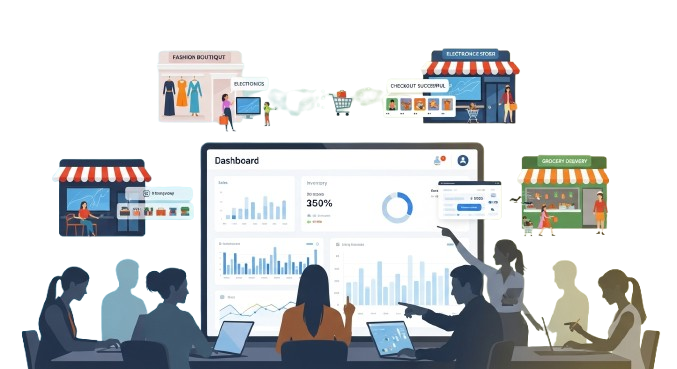 Omnichannel dashboard for Indian businesses showing POS and online sales in one view